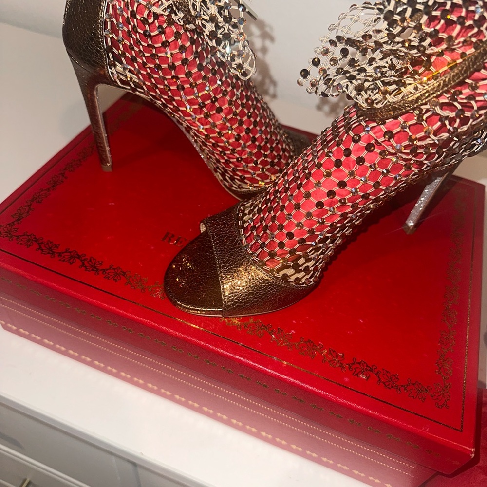 NWT Designer Heels Rene Caovilla Galaxia Bronze - Picture 12 of 12
